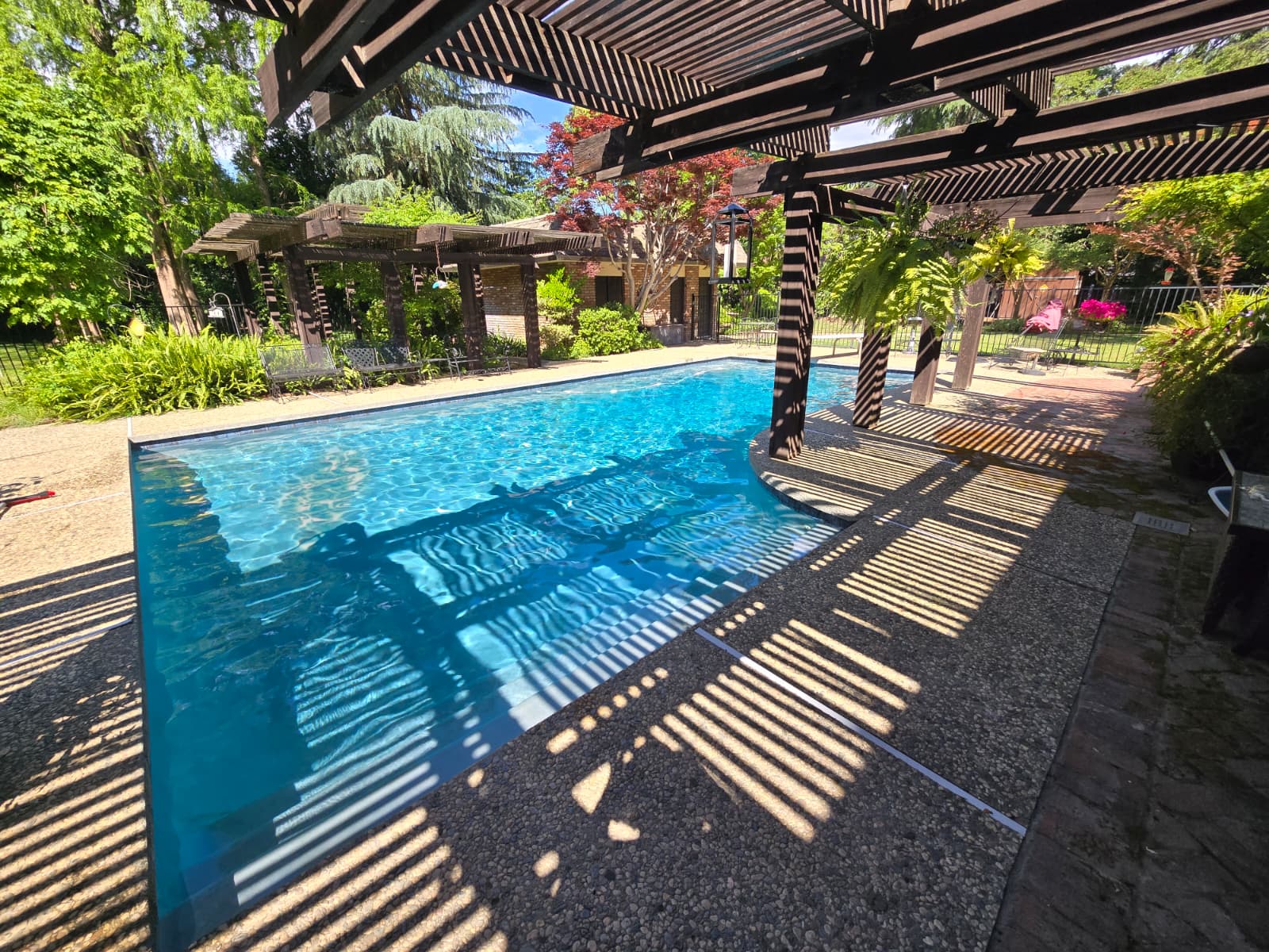 Pool water and deck detail